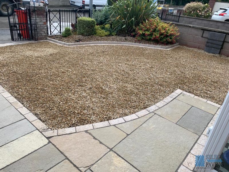 Gravel Driveway with Limestone Pathway and Granite Cobbles in Beaumont, Dublin (4)