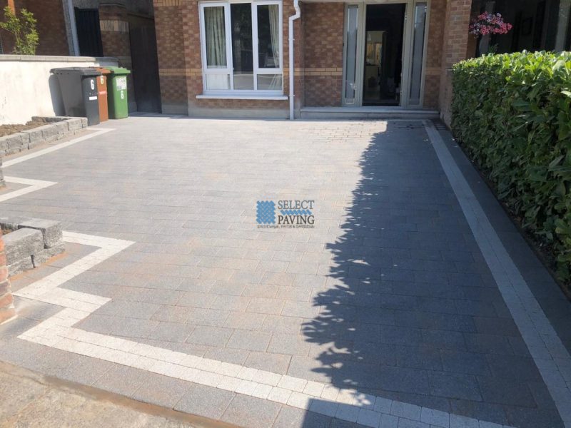 New Paved Driveway with Connemara Walling in Clonsilla, Dublin (6)
