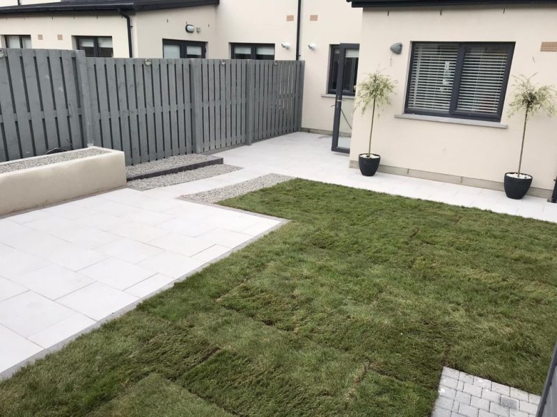 Patio with Boxed Flower-Beds and Roll-Out Grass in Lucan, Dublin (4)