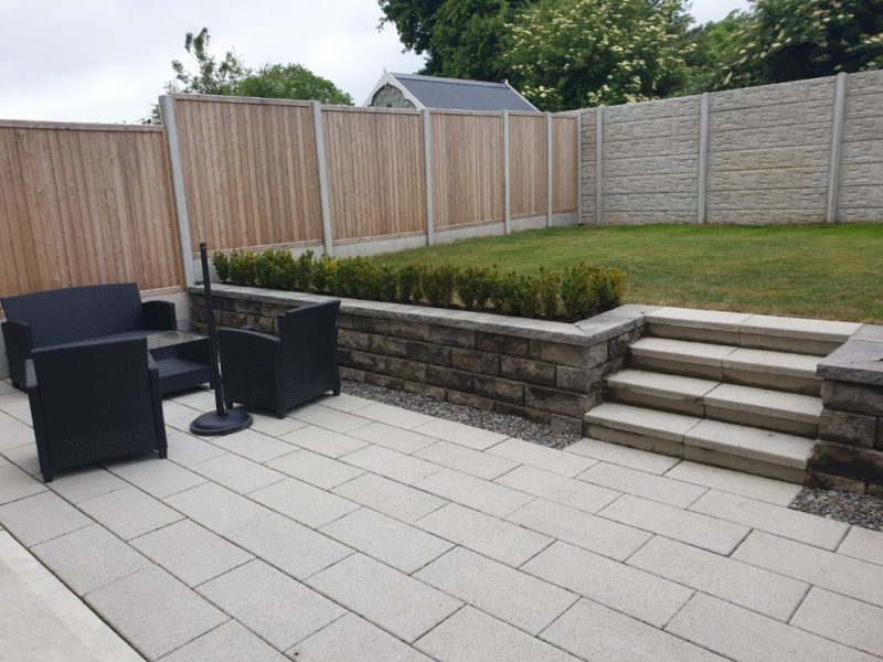 Patio with Connemara Walling in Dundrum, Dublin (1)