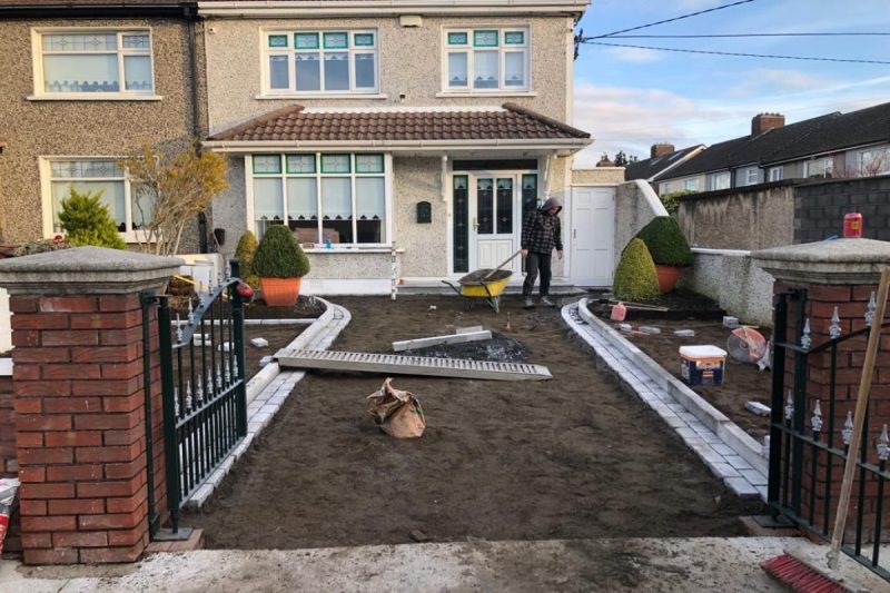 Tarmacadam Driveway with Natural Granite Step, Raised Kerb and Artificial Grass in Artane, Dublin (1)
