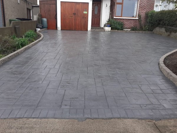 Patterned Concrete Finish On A Driveway in Dublin